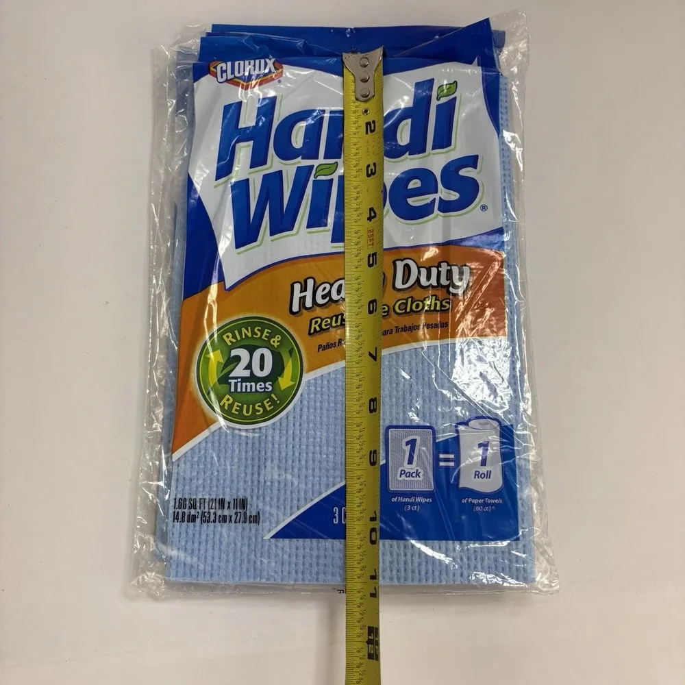Clorox HANDI WIPES CLOTHS ABSORBENT MULTIPURPOSE CLEANING TOWELS BLUE 3 Packs